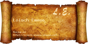 Loisch Emese névjegykártya